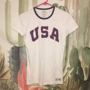 White USA polo Ralph Lauren top